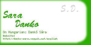 sara danko business card